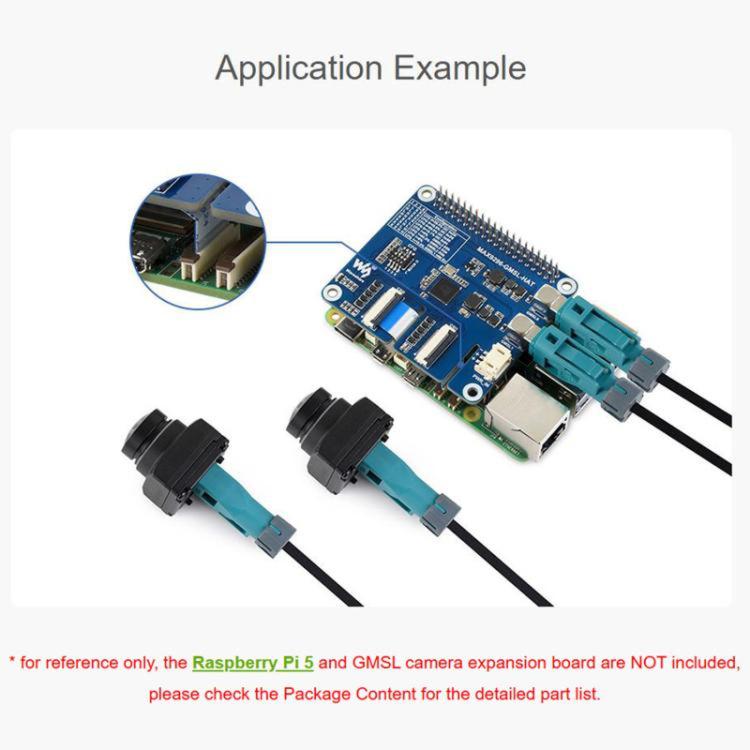 Modulo fotocamera Waveshare GMSL da 2 MP con sensore di immagine di livello automobilistico con ampio campo visivo di 118,4 gradi., 35539