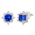Orecchini scintillanti in argento sterling S925 con spinello blu, BSE1312