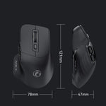 Mouse wireless IMICE G209, doppia modalità Bluetooth 2.4G, ergonomico, ricaricabile, ottico.