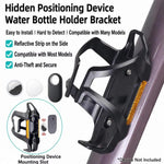 Bike Water Bottle Cage with Hidden Tracker Holder Compatible with AirTag / SmartTag or Huawei Tag