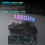 Mouse da gioco wireless iMICE G206 Tri-Mode, leggero, con schermo da 12800 DPI e ricaricabile., G206