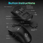 Mouse da gioco wireless iMICE G206 Tri-Mode, leggero, con schermo da 12800 DPI e ricaricabile., G206