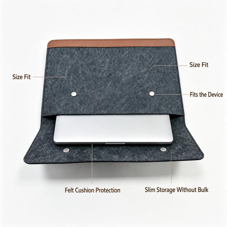Custodia per laptop in feltro, cover in pelle PU, busta con chiusura magnetica, 14-15.4 inch, 13-14 inch