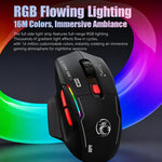 Mouse da gioco wireless iMICE G203 Tri-Mode, 12800 DPI, frequenza di polling di 1000Hz, ricaricabile, con illuminazione RGB., G203