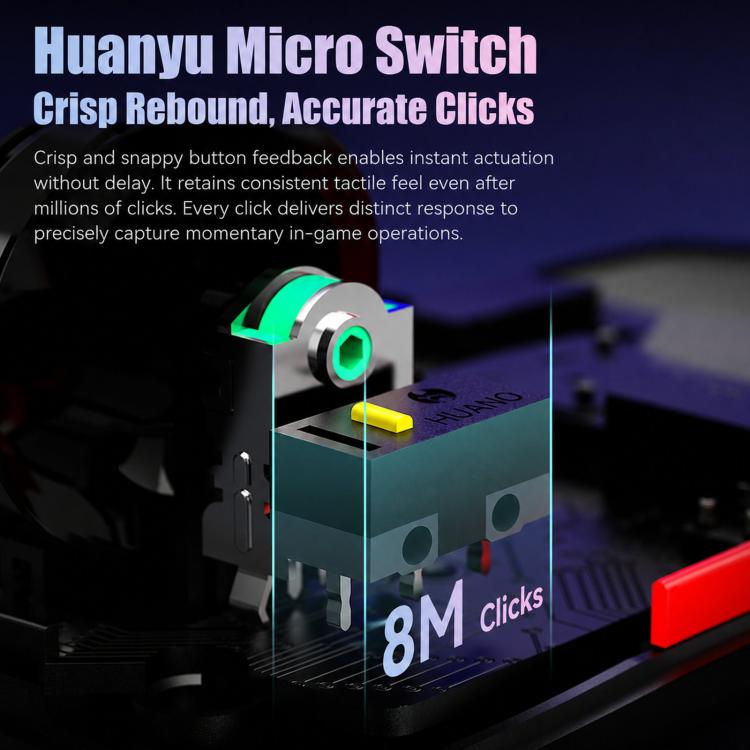Mouse da gioco wireless iMICE G203 Tri-Mode, 12800 DPI, frequenza di polling di 1000Hz, ricaricabile, con illuminazione RGB., G203