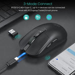 Mouse da gioco wireless Bluetooth iMICE G200 a tre modalità, leggero, per ufficio, con display.