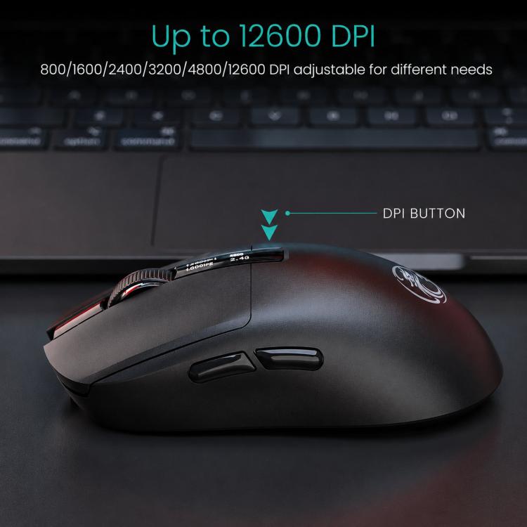 Mouse da gioco wireless Bluetooth iMICE G200 a tre modalità, leggero, per ufficio, con display.