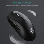 Mouse da gioco wireless Bluetooth iMICE G200 a tre modalità, leggero, per ufficio, con display.