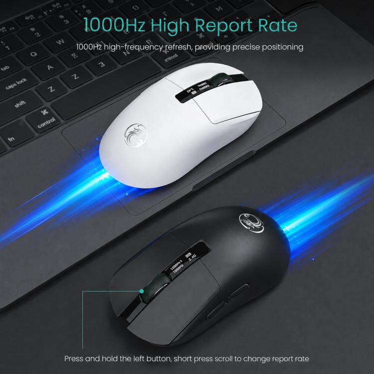 Mouse da gioco wireless Bluetooth iMICE G200 a tre modalità, leggero, per ufficio, con display.