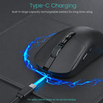 Mouse da gioco wireless Bluetooth iMICE G200 a tre modalità, leggero, per ufficio, con display.