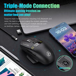 iMICE G205 Tri-Mode Wireless Gaming Mouse With Smart Display Screen 12800 DPI Rechargeable Ergonomic Mouse
