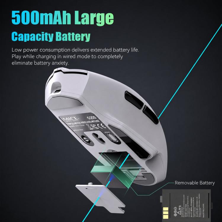 iMICE G205 Tri-Mode Wireless Gaming Mouse With Smart Display Screen 12800 DPI Rechargeable Ergonomic Mouse