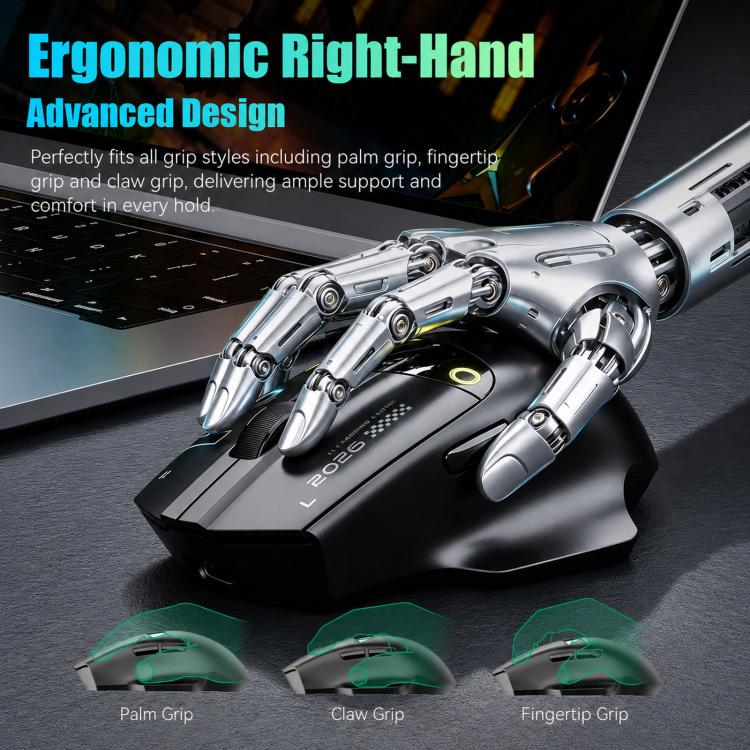 iMICE G205 Tri-Mode Wireless Gaming Mouse With Smart Display Screen 12800 DPI Rechargeable Ergonomic Mouse