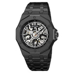 Orologio da polso automatico meccanico da uomo SKMEI M036 con quadrante scheletrato, in acciaio inossidabile, ideale per occasioni formali e informali., Gold Silicone Strap, Silver Silicone Strap, Black Silicone Strap, Gold Stainless Steel Strap       ...