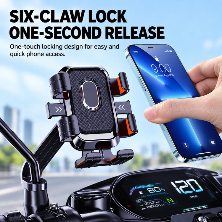 Supporto per telefono con navigatore stabilizzato contro le vibrazioni per moto elettrica, Handlebar, Rearview Mirror