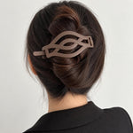 Fermagli per capelli opachi a torsione curva per donna, stile francese, ideali per acconciature raccolte.