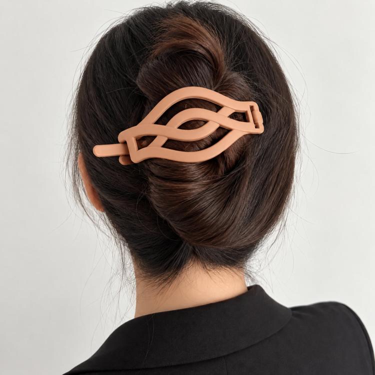 Fermagli per capelli opachi a torsione curva per donna, stile francese, ideali per acconciature raccolte.