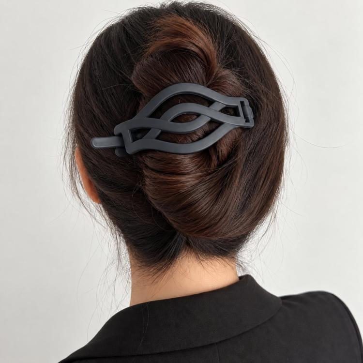 Fermagli per capelli opachi a torsione curva per donna, stile francese, ideali per acconciature raccolte.