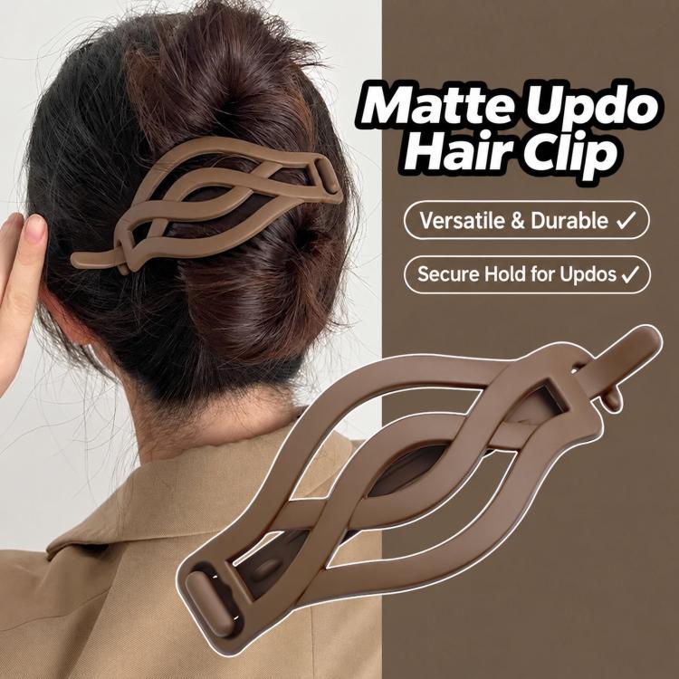 Fermagli per capelli opachi a torsione curva per donna, stile francese, ideali per acconciature raccolte.