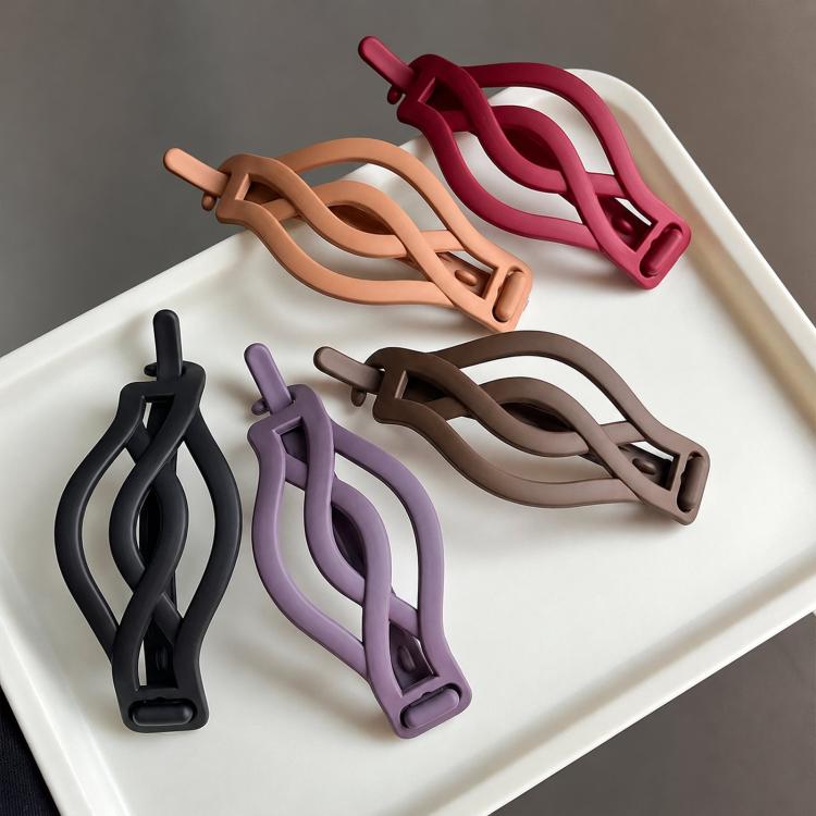 Fermagli per capelli opachi a torsione curva per donna, stile francese, ideali per acconciature raccolte.