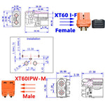 Cavo di prolunga XT60if maschio/femmina con connettore in rame puro da 12AWG per sistemi di accumulo di energia mobile., 0.61m, 0.91m, 1.83m, 3.66m, 6.1m, 9.15m, 12.1m, 15.2m
