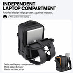 Zaino da viaggio espandibile REMOID T90 impermeabile per laptop, ideale per lavoro e tempo libero, con porta USB e cinghia per il fissaggio al bagaglio.