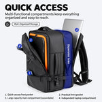 Zaino da viaggio espandibile REMOID T90 impermeabile per laptop, ideale per lavoro e tempo libero, con porta USB e cinghia per il fissaggio al bagaglio.