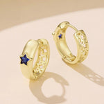 Orecchini a forma di stella in rame e argento sterling S925, YIE424