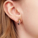 Orecchini pendenti in rame con motivo a stella su entrambi i lati, in argento sterling S925., YIE425