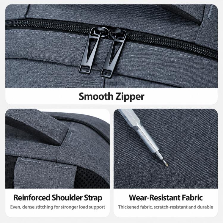 REMOID 26090 Zaino da uomo per laptop, sottile, da viaggio, con porta di ricarica USB