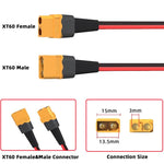 Cavo di prolunga XT60 maschio-maschio 30A per sistemi di accumulo di energia mobile, 0.61m, 0.91m, 1.83m, 2.74m, 3.66m, 4.57m, 6.1m, 9.15m, 12.1m, 15.2m, 18.3m, 24.2m