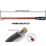 Cavo di prolunga per la ricarica di batterie portatili DC8020, Female Single-ended Wire, Male Single-ended Wire