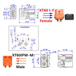 Cavo adattatore da XT60if a DC5521 maschio in rame puro 15A, 1.0m, 3.0m