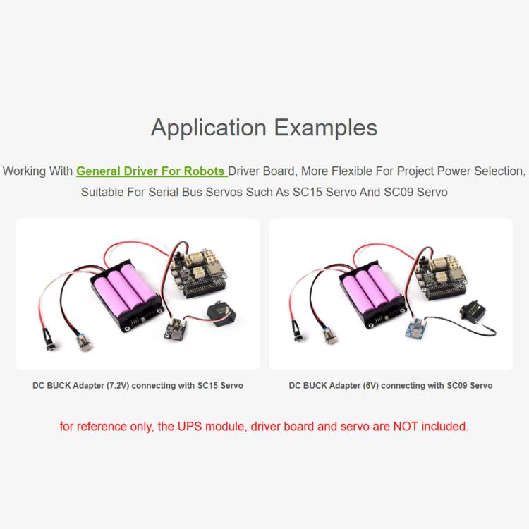 Regolatore buck per servomotori con bus seriale, mini modulo adattatore buck CC., Waveshare  7.2V, Waveshare 6V