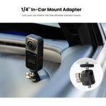 Adattatore originale da 1/4 di pollice per montaggio in auto per Insta360 X6 / X5 / Ace Pro 2 / GO Ultra, 1/4 Inch In-Car Mount Adapter