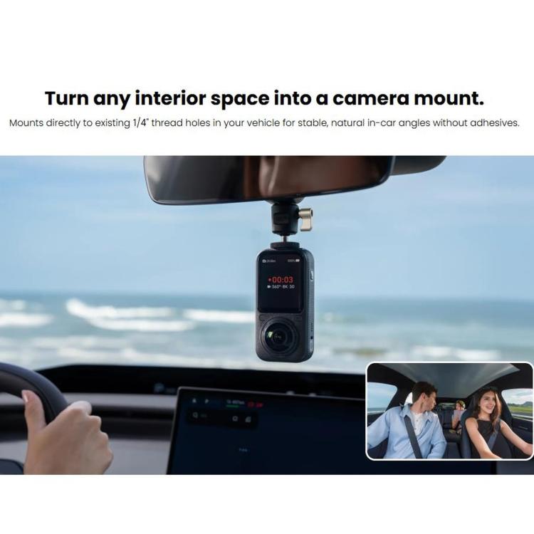 Adattatore originale da 1/4 di pollice per montaggio in auto per Insta360 X6 / X5 / Ace Pro 2 / GO Ultra, 1/4 Inch In-Car Mount Adapter