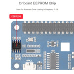 Waveshare DA7212 HAT audio I2S di tipo B per Raspberry Pi, connettori per altoparlanti integrati e chip EEPROM.