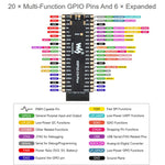 Scheda di sviluppo Wi-Fi 6 dual-band Waveshare ESP32-C5 con antenna FPC esterna, Without Pinheader, With Pinheader