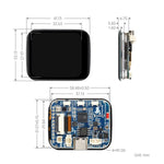 Scheda di sviluppo Waveshare ESP32-C5 con display LCD touch da 1,69 pollici, risoluzione 240 × 280 pixel, supporto per interazione vocale AI., Without Lithium Batt