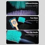 qili Spazzola per pneumatici per auto con manico rivestito in gomma Spazzola per la pulizia dei tappeti, Soft Fuzz Large, Strong Fuzz Large, Open Pile Large, Soft Fuzz Small, Strong Fuzz Small