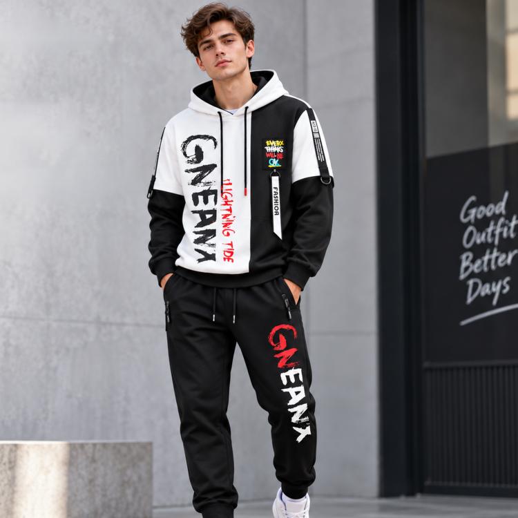 Felpa con cappuccio/felpa primavera autunno per adolescenti Pantaloni della tuta, L, XL, XXL