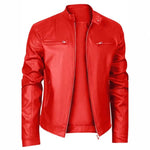 Giacca invernale da moto in PU con multitasche, collo alto e cerniera., 5XL