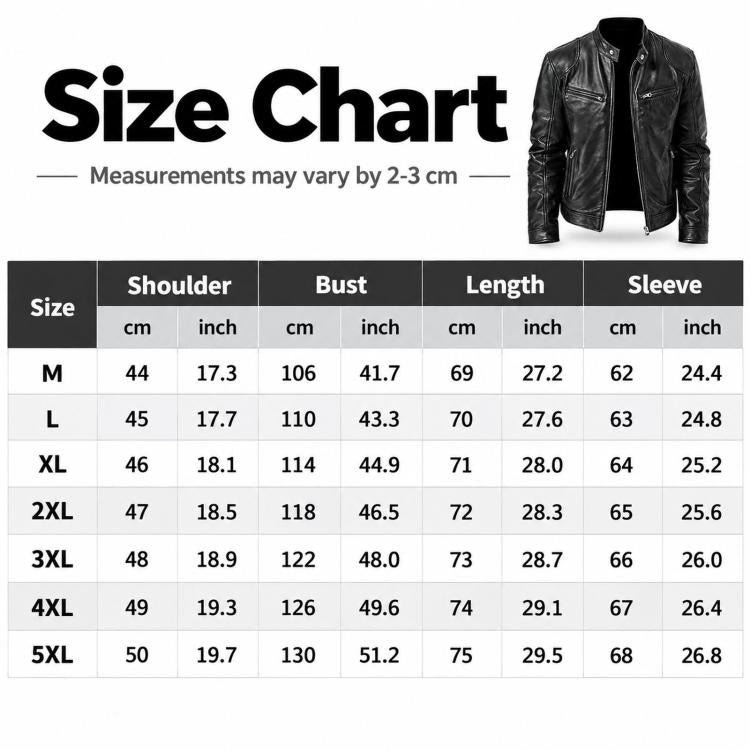 Giacca invernale da moto in PU con multitasche, collo alto e cerniera., 3XL, 4XL