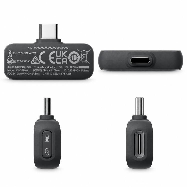 Per Insta360 X6 / Luna Ultra / X4 Air / GO Ultra Microfono originale 2 in 1, trasmettitore + ricevitore, Mic Air