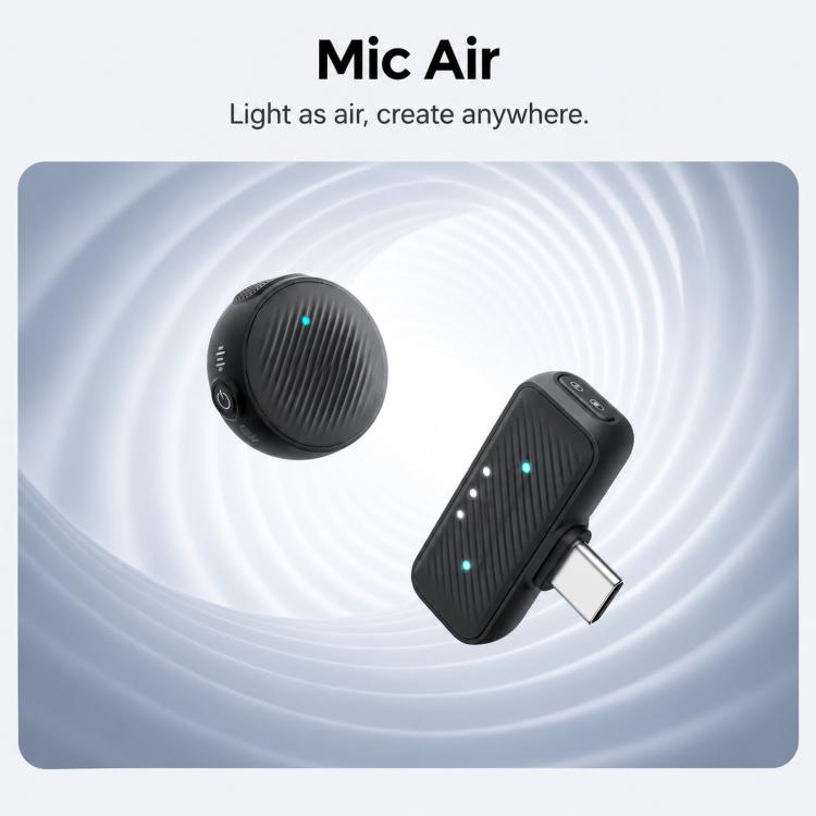 Per Insta360 X6 / Luna Ultra / X4 Air / GO Ultra Microfono originale 2 in 1, trasmettitore + ricevitore, Mic Air
