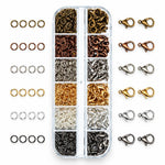 Kit di minuteria per bigiotteria (972 pezzi/scatola): set con chiusure a moschettone da 12 mm e anellini aperti da 5 mm