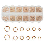 Kit di anelli di congiunzione aperti per gioielli, 1200 pezzi/scatola, 6 misure assortite: 4 mm, 5 mm, 6 mm, 7 mm, 8 mm, 10 mm.