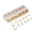 Kit di anelli di congiunzione aperti per gioielli, 1200 pezzi/scatola, 6 misure assortite: 4 mm, 5 mm, 6 mm, 7 mm, 8 mm, 10 mm.