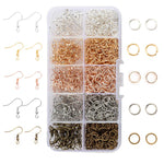 Kit per la creazione di orecchini da 1125 pezzi/scatola, con ganci e anellini, accessori per la creazione di gioielli fai da te., Without Tool, With Tool