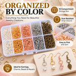 Kit per la creazione di orecchini da 1125 pezzi/scatola, con ganci e anellini, accessori per la creazione di gioielli fai da te., Without Tool, With Tool